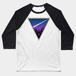 Retro Night Sky Landscape Baseball T-Shirt